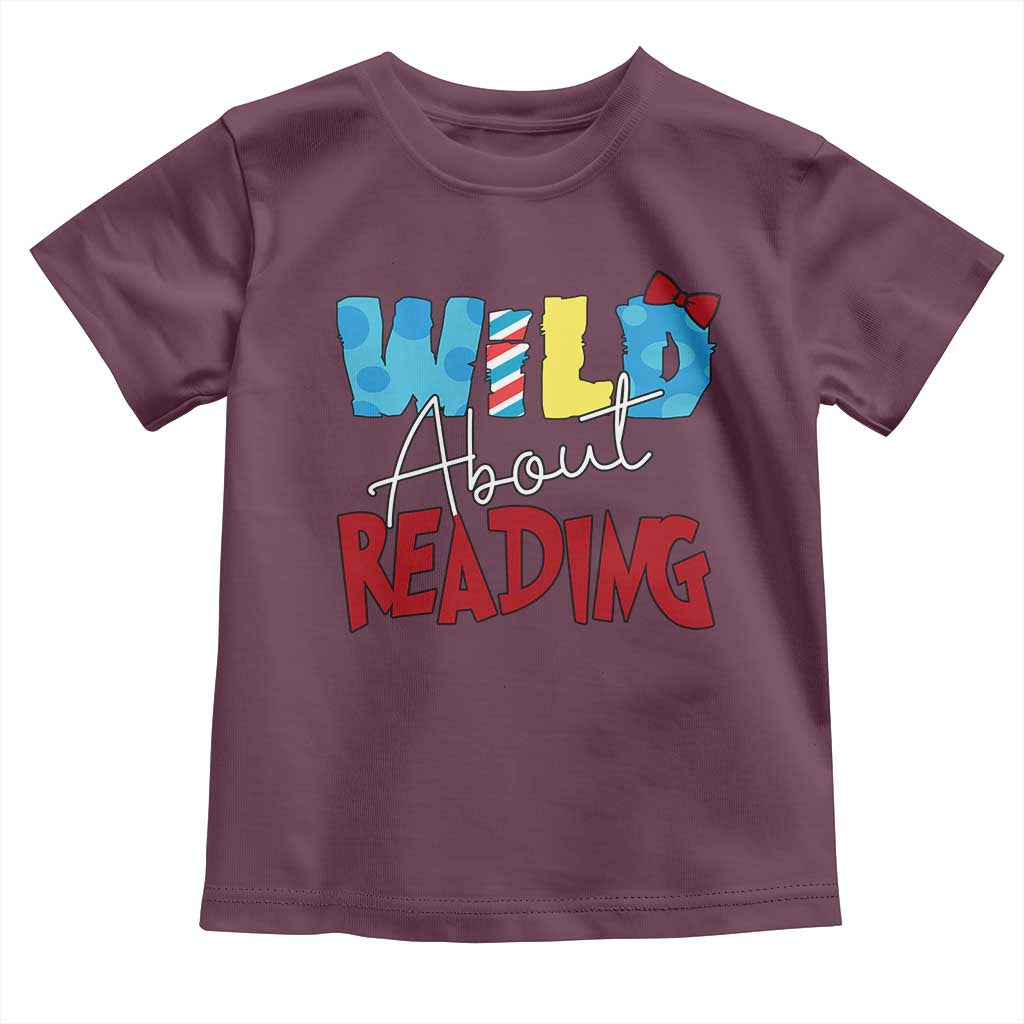 Funny Wild About Reading Toddler T Shirt Reader Lover Librarian