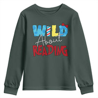 Funny Wild About Reading Youth Sweatshirt Reader Lover Librarian
