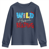 Funny Wild About Reading Youth Sweatshirt Reader Lover Librarian