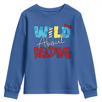 Funny Wild About Reading Youth Sweatshirt Reader Lover Librarian