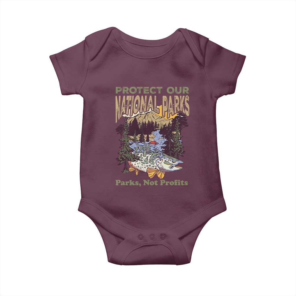 Protect Our National Parks Not Profits Baby Onesie Keep Wild Nature Fish Forest