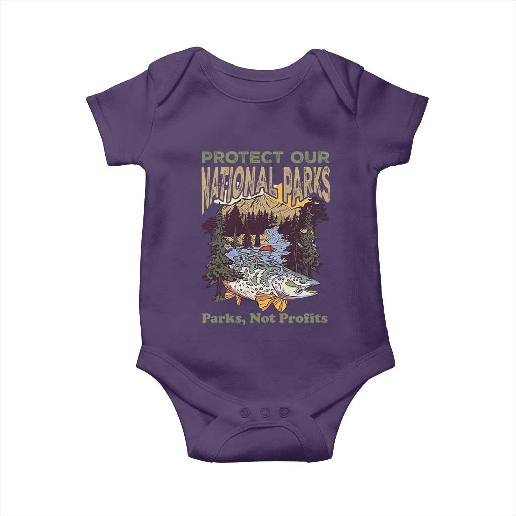 Protect Our National Parks Not Profits Baby Onesie Keep Wild Nature Fish Forest