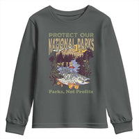 Protect Our National Parks Not Profits Youth Sweatshirt Keep Wild Nature Fish Forest