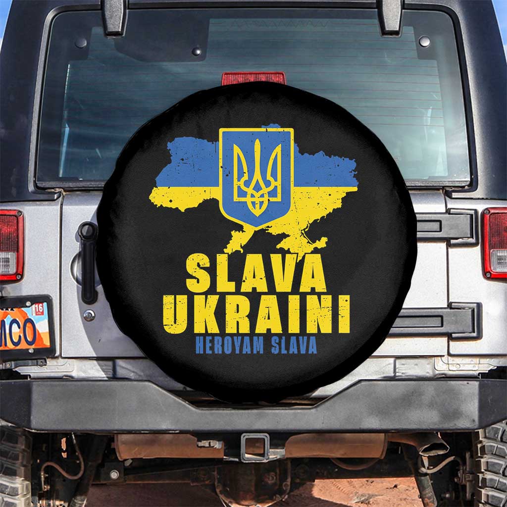 Slava Ukraini Heroyam Slava Spare Tire Cover Vintage Ukrainian Flag