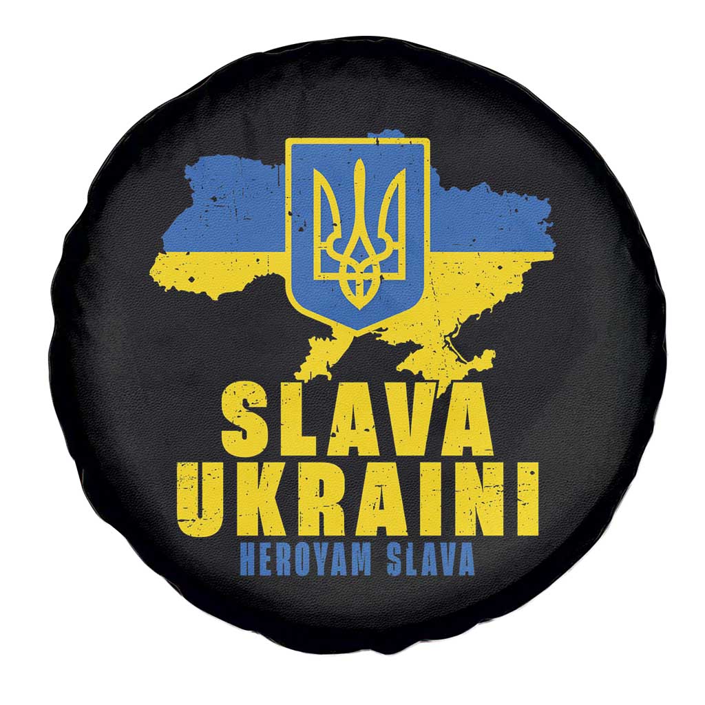 Slava Ukraini Heroyam Slava Spare Tire Cover Vintage Ukrainian Flag