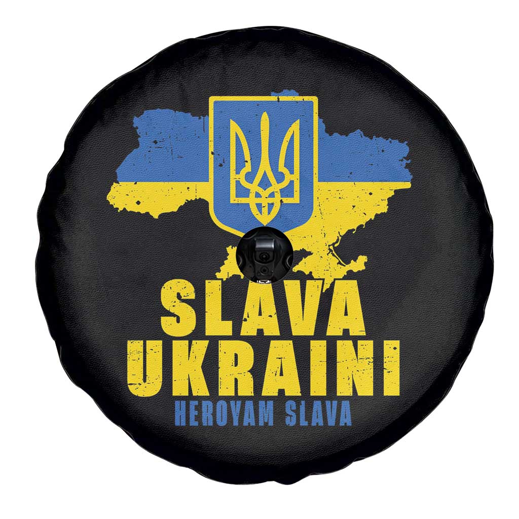 Slava Ukraini Heroyam Slava Spare Tire Cover Vintage Ukrainian Flag