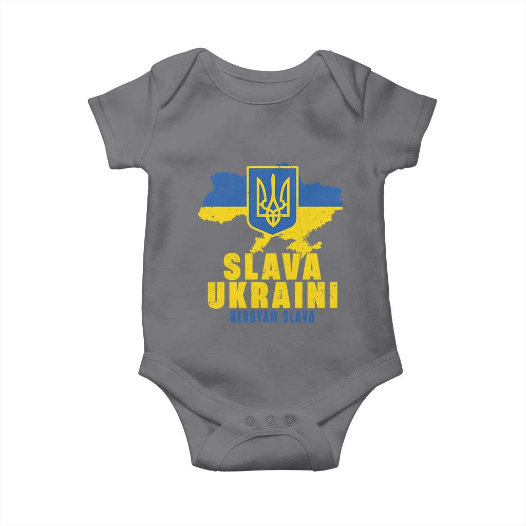 Slava Ukraini Heroyam Slava Baby Onesie Vintage Ukrainian Flag