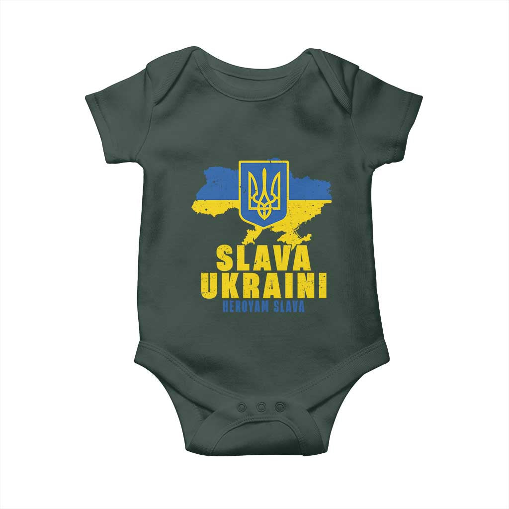Slava Ukraini Heroyam Slava Baby Onesie Vintage Ukrainian Flag