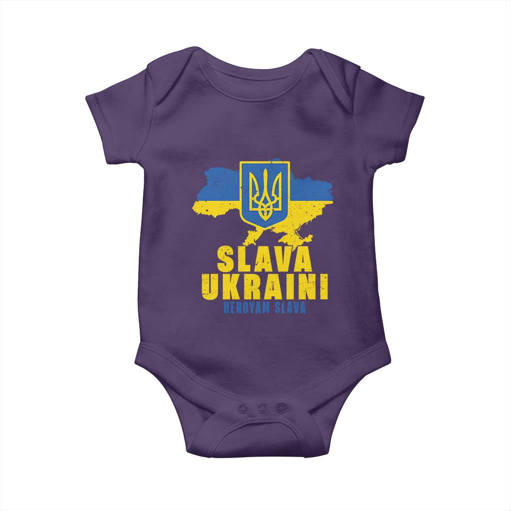 Slava Ukraini Heroyam Slava Baby Onesie Vintage Ukrainian Flag
