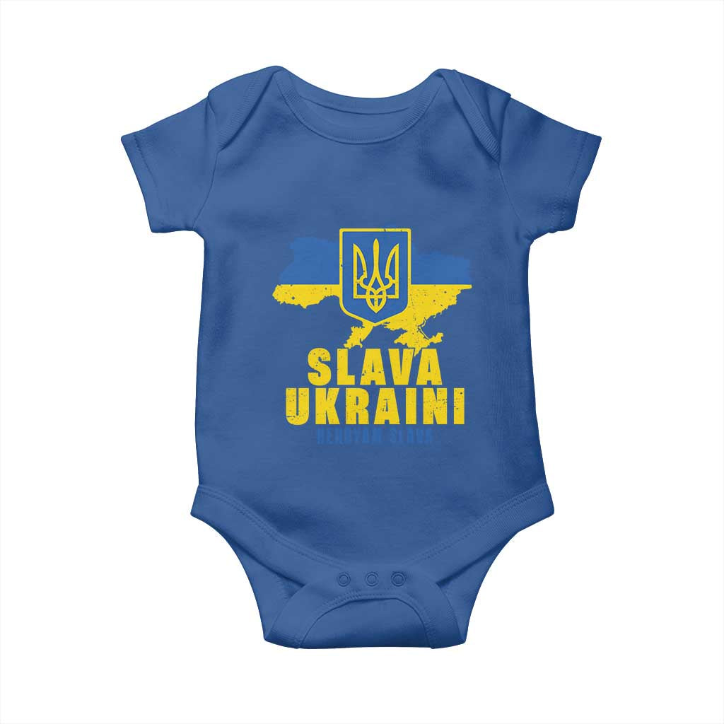 Slava Ukraini Heroyam Slava Baby Onesie Vintage Ukrainian Flag