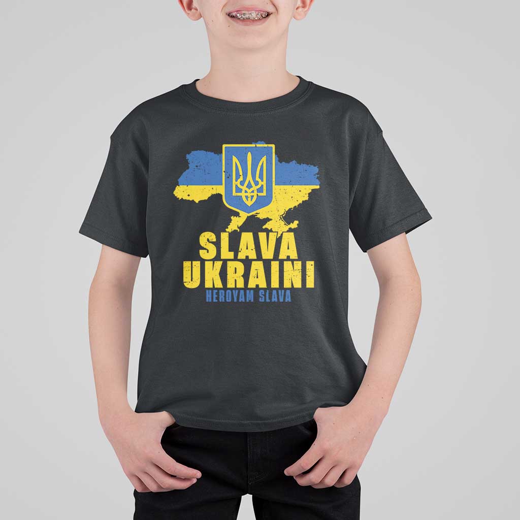 Slava Ukraini Heroyam Slava T Shirt For Kid Vintage Ukrainian Flag
