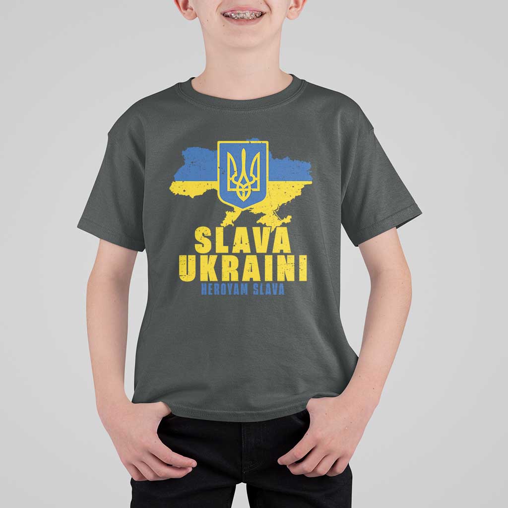 Slava Ukraini Heroyam Slava T Shirt For Kid Vintage Ukrainian Flag