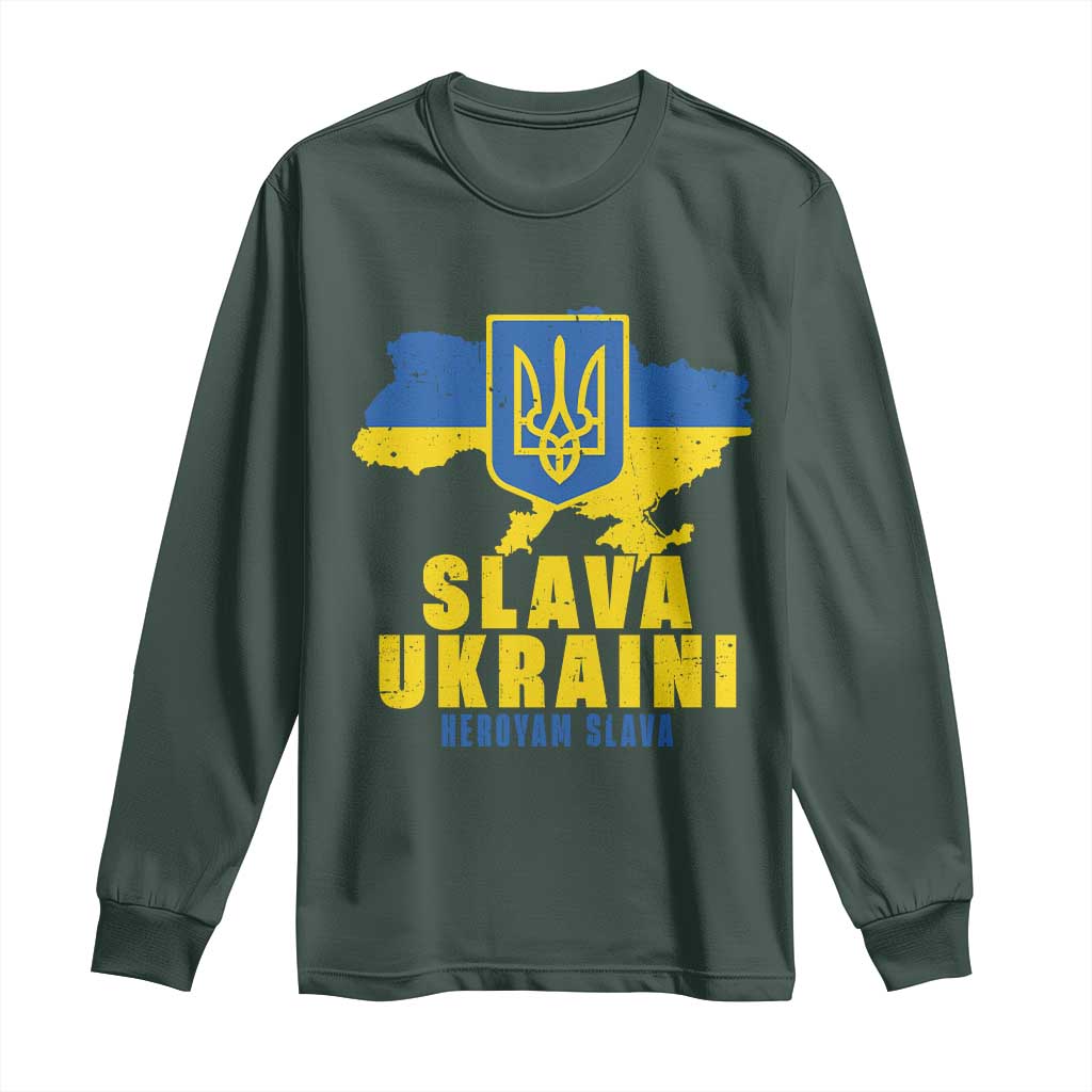 Slava Ukraini Heroyam Slava Long Sleeve Shirt Vintage Ukrainian Flag