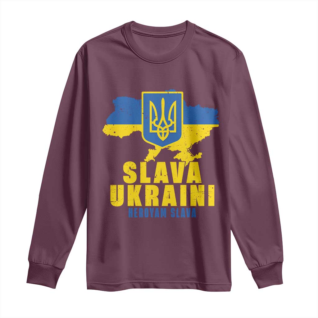 Slava Ukraini Heroyam Slava Long Sleeve Shirt Vintage Ukrainian Flag