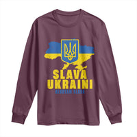 Slava Ukraini Heroyam Slava Long Sleeve Shirt Vintage Ukrainian Flag