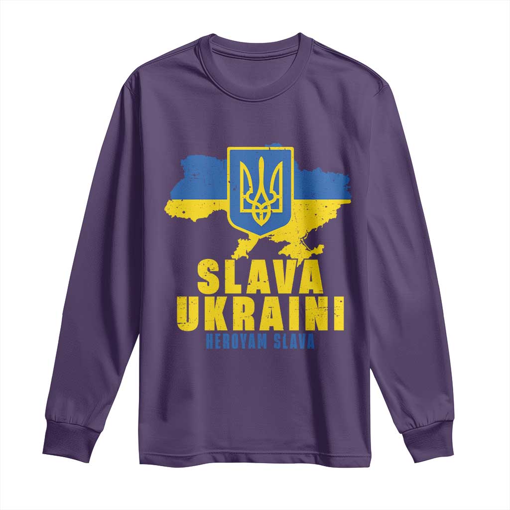 Slava Ukraini Heroyam Slava Long Sleeve Shirt Vintage Ukrainian Flag