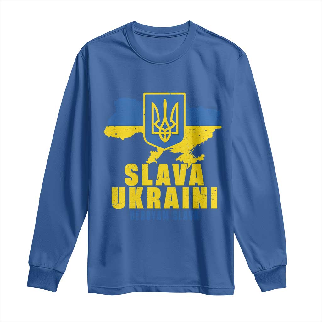Slava Ukraini Heroyam Slava Long Sleeve Shirt Vintage Ukrainian Flag