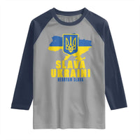 Slava Ukraini Heroyam Slava Raglan Shirt Vintage Ukrainian Flag