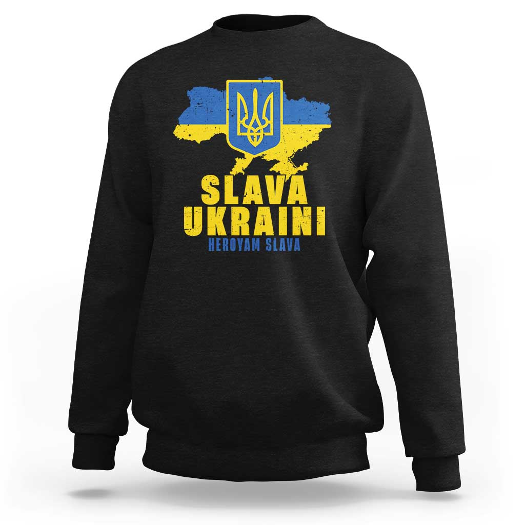Slava Ukraini Heroyam Slava Sweatshirt Vintage Ukrainian Flag
