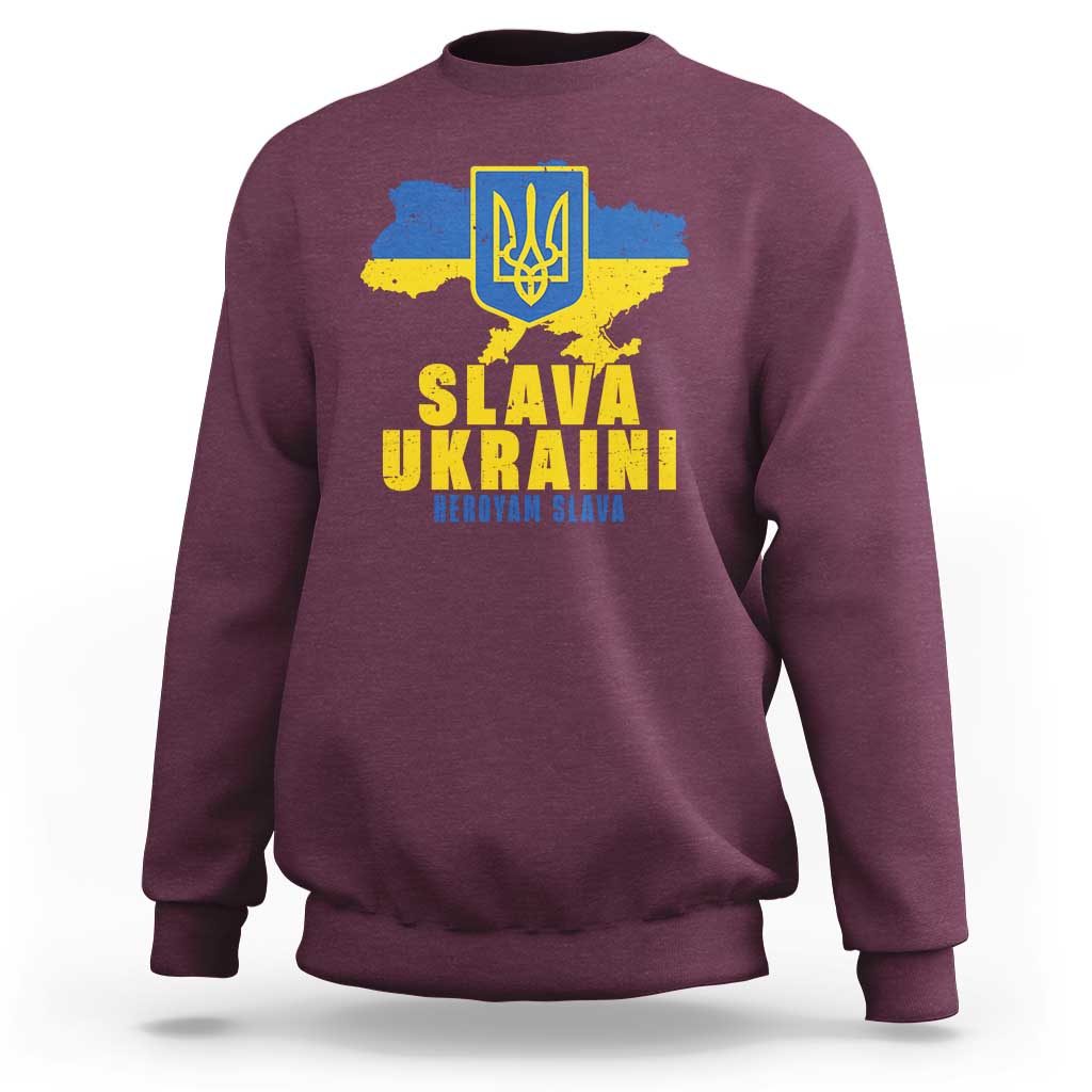 Slava Ukraini Heroyam Slava Sweatshirt Vintage Ukrainian Flag