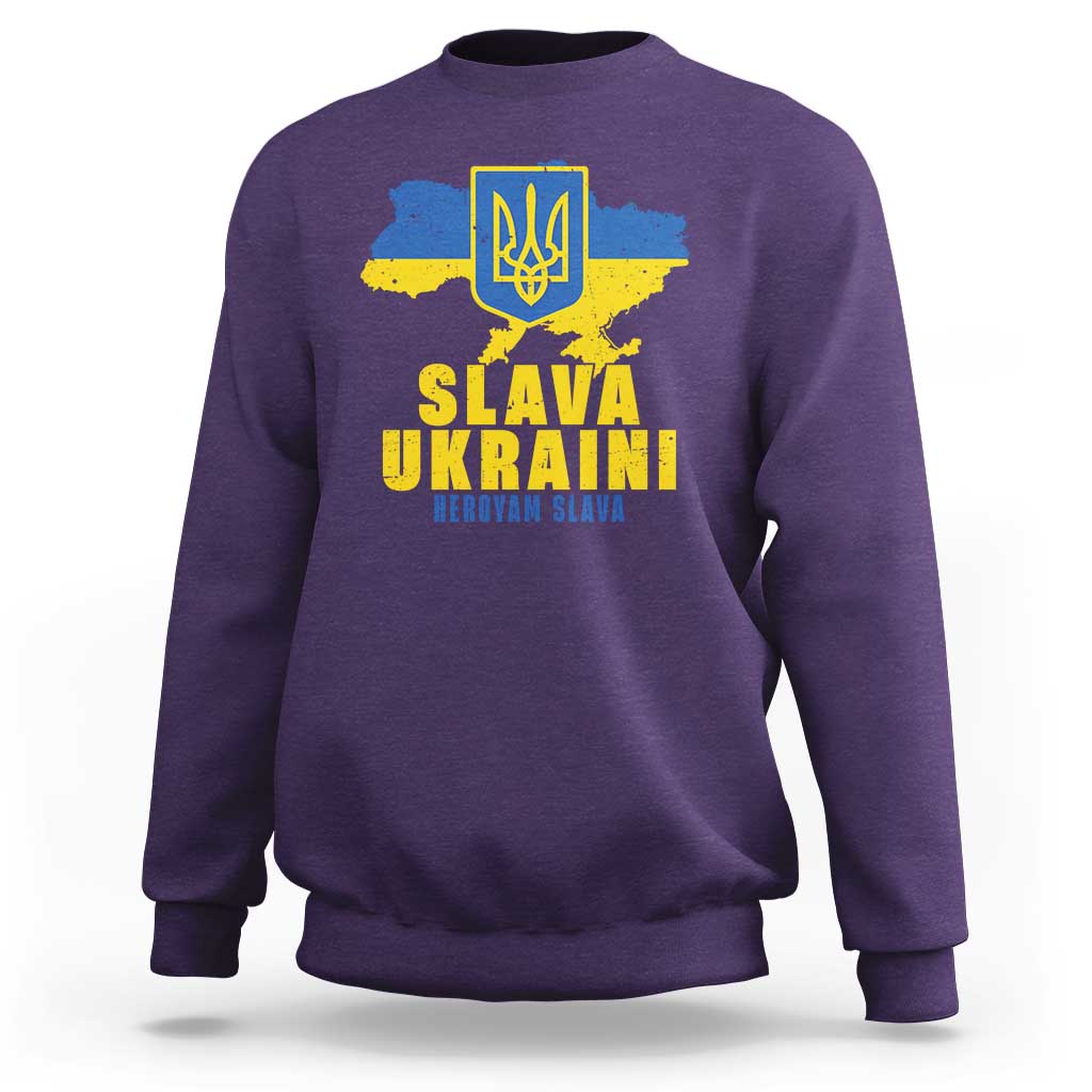 Slava Ukraini Heroyam Slava Sweatshirt Vintage Ukrainian Flag