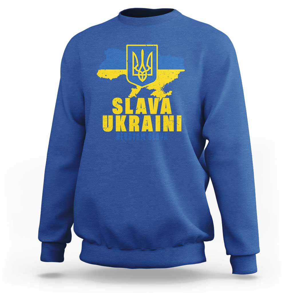 Slava Ukraini Heroyam Slava Sweatshirt Vintage Ukrainian Flag