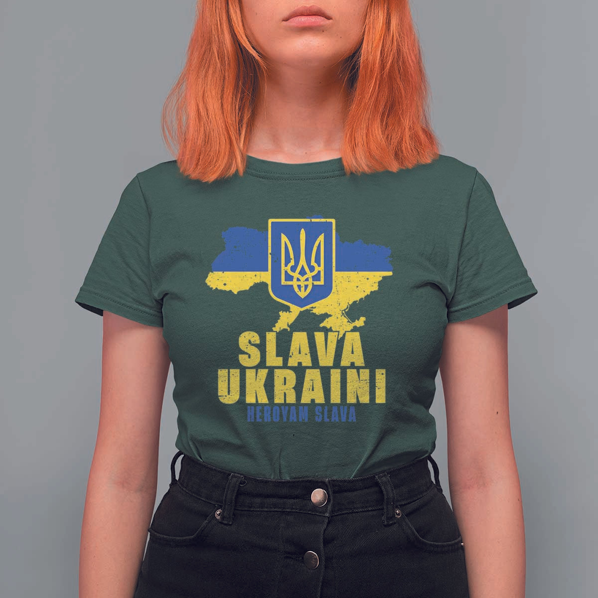 Slava Ukraini Heroyam Slava T Shirt For Women Vintage Ukrainian Flag