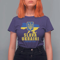 Slava Ukraini Heroyam Slava T Shirt For Women Vintage Ukrainian Flag
