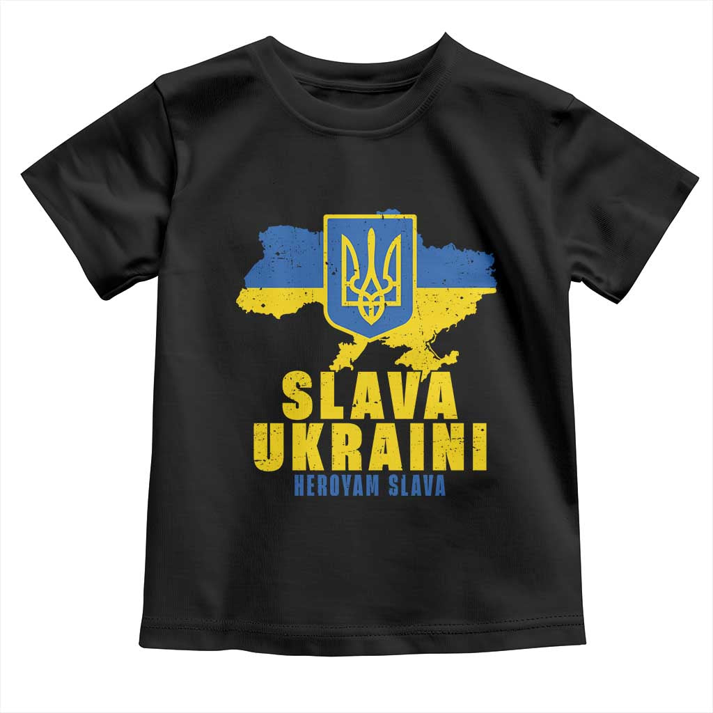 Slava Ukraini Heroyam Slava Toddler T Shirt Vintage Ukrainian Flag