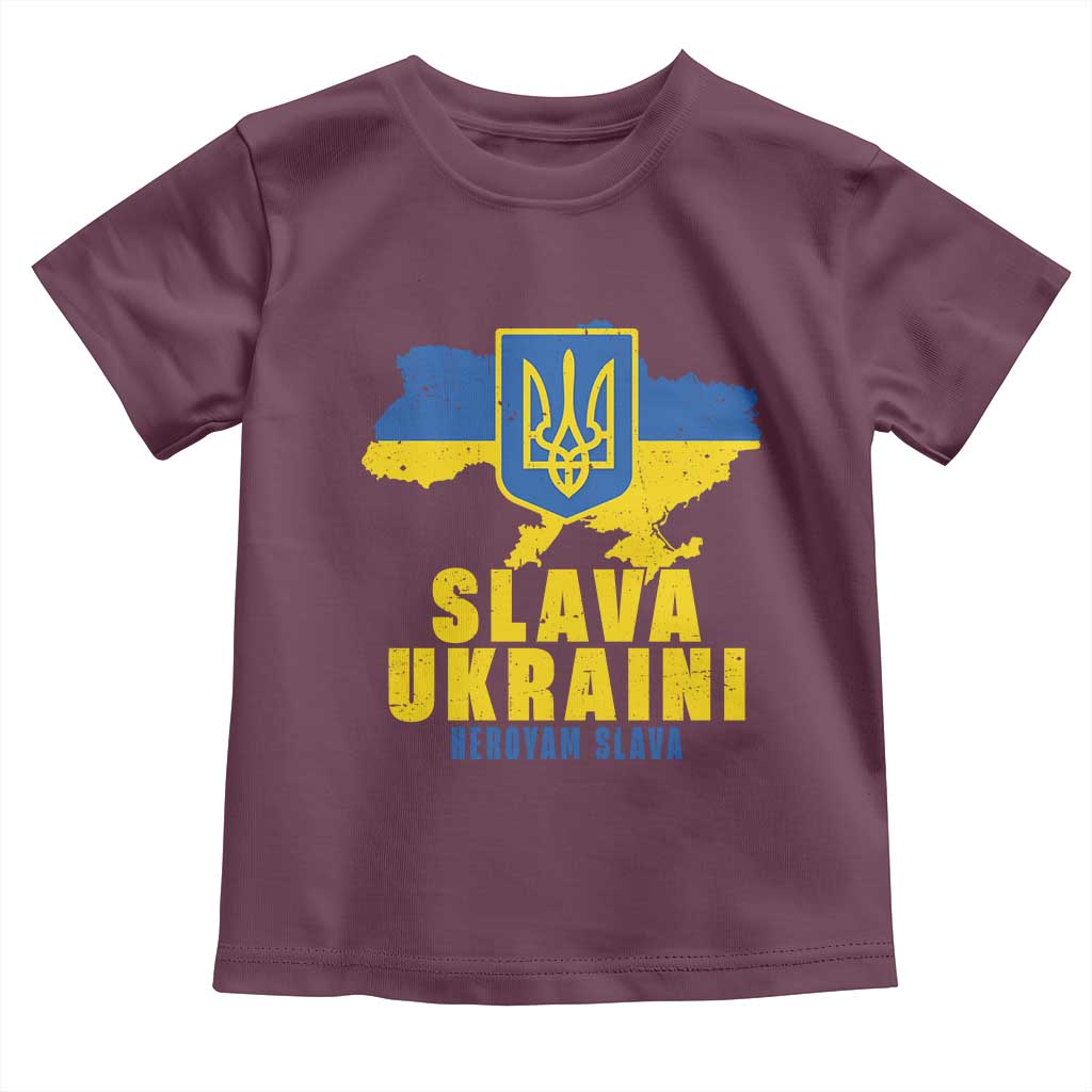 Slava Ukraini Heroyam Slava Toddler T Shirt Vintage Ukrainian Flag
