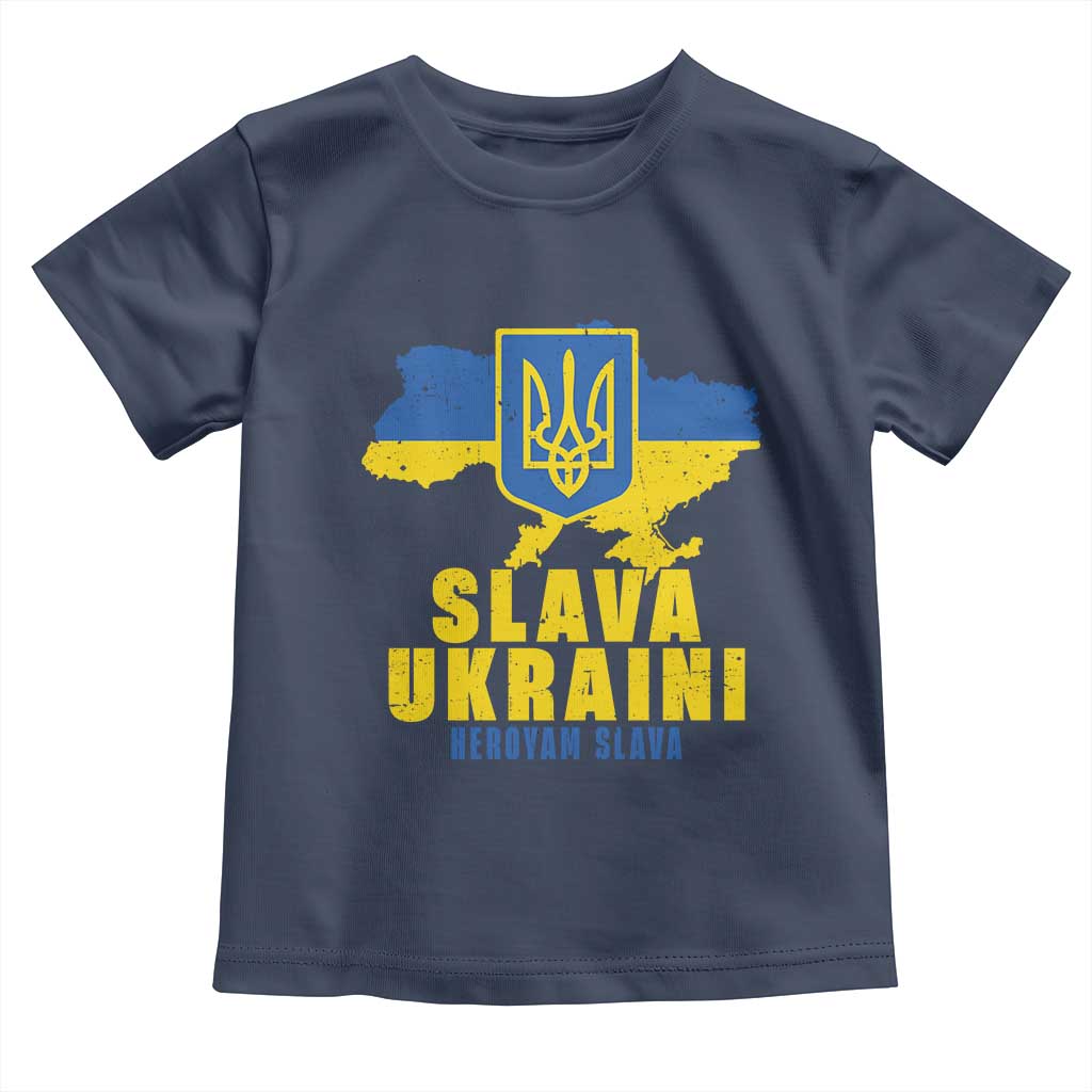 Slava Ukraini Heroyam Slava Toddler T Shirt Vintage Ukrainian Flag