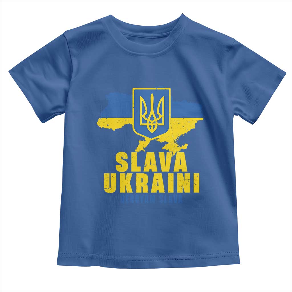 Slava Ukraini Heroyam Slava Toddler T Shirt Vintage Ukrainian Flag