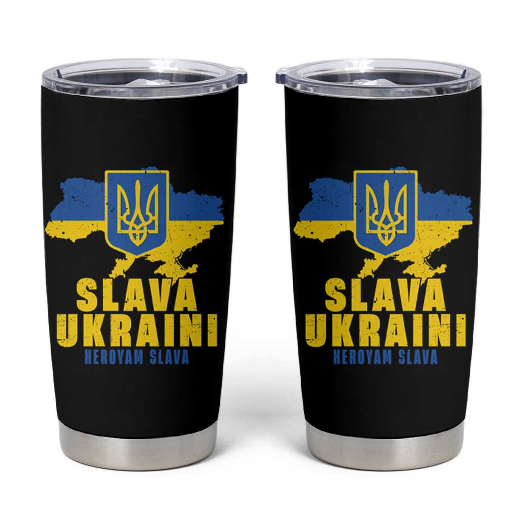 Slava Ukraini Heroyam Slava Tumbler Cup Vintage Ukrainian Flag
