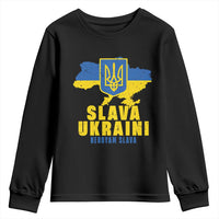 Slava Ukraini Heroyam Slava Youth Sweatshirt Vintage Ukrainian Flag