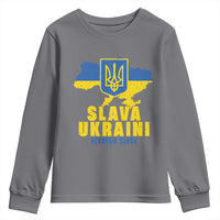 Slava Ukraini Heroyam Slava Youth Sweatshirt Vintage Ukrainian Flag