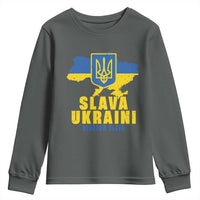 Slava Ukraini Heroyam Slava Youth Sweatshirt Vintage Ukrainian Flag