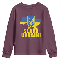 Slava Ukraini Heroyam Slava Youth Sweatshirt Vintage Ukrainian Flag