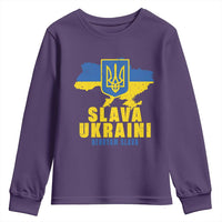 Slava Ukraini Heroyam Slava Youth Sweatshirt Vintage Ukrainian Flag