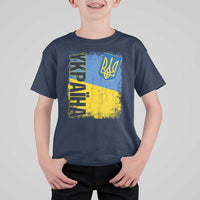 Ukraine Pride Ykpaiha T Shirt For Kid Vintage Ukrainian Flag