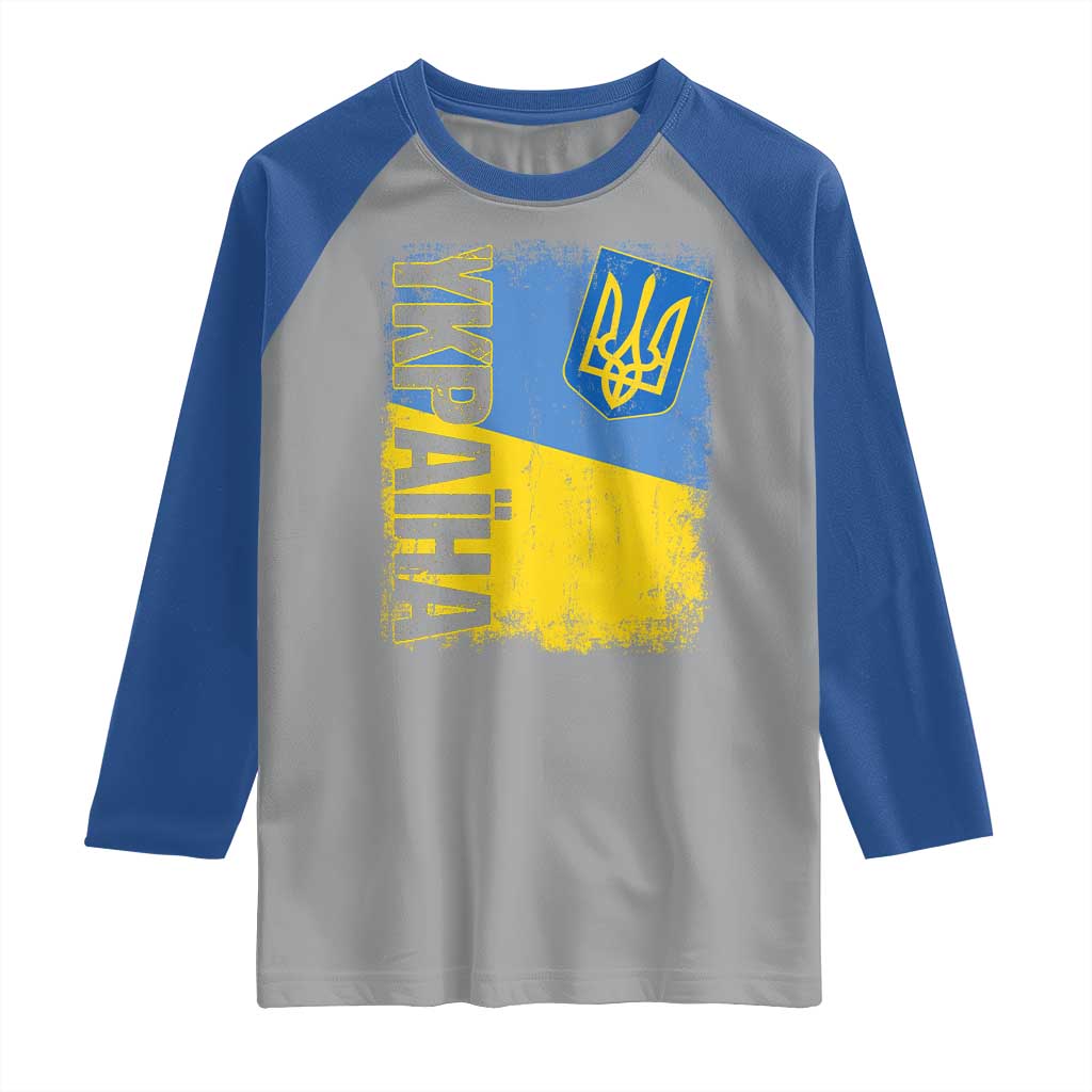 Ukraine Pride Ykpaiha Raglan Shirt Vintage Ukrainian Flag