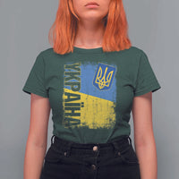 Ukraine Pride Ykpaiha T Shirt For Women Vintage Ukrainian Flag