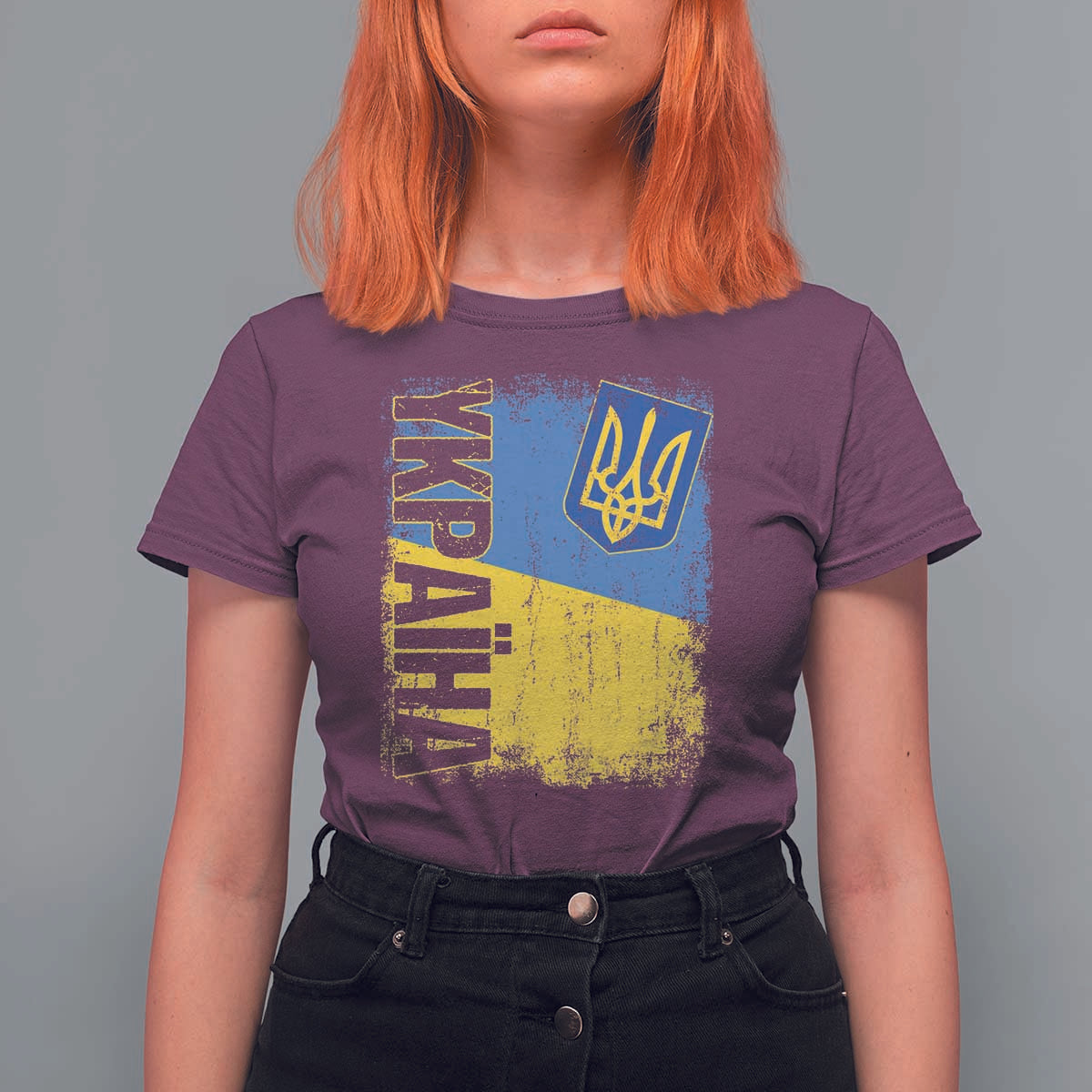 Ukraine Pride Ykpaiha T Shirt For Women Vintage Ukrainian Flag