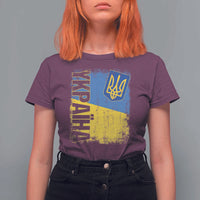 Ukraine Pride Ykpaiha T Shirt For Women Vintage Ukrainian Flag
