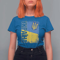 Ukraine Pride Ykpaiha T Shirt For Women Vintage Ukrainian Flag