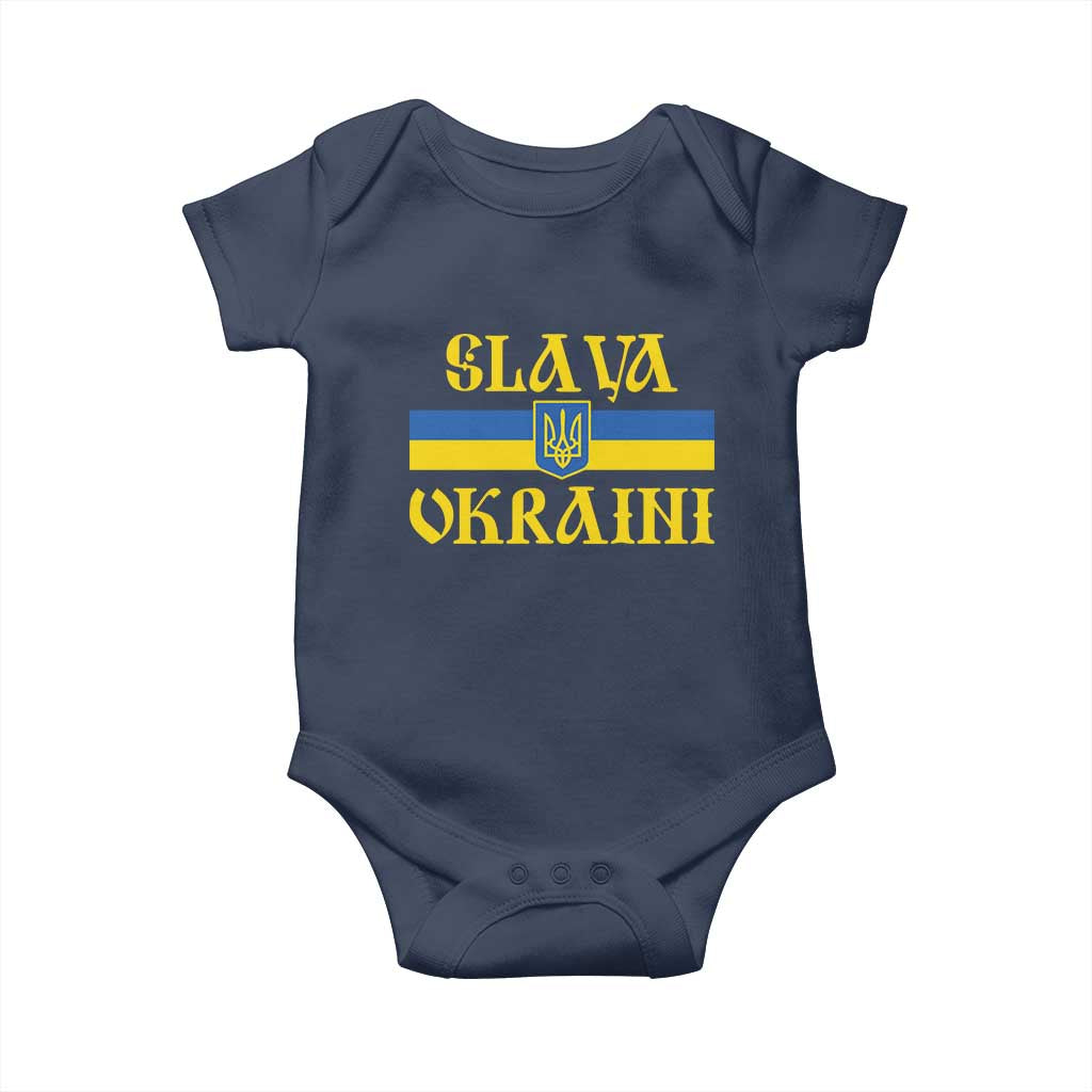 Ukraine Pride Slava Ukraini Baby Onesie Vintage Ukrainian Flag