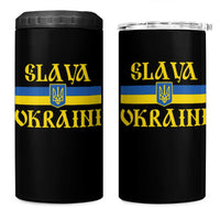 Ukraine Pride Slava Ukraini 4 in 1 Can Cooler Tumbler Vintage Ukrainian Flag