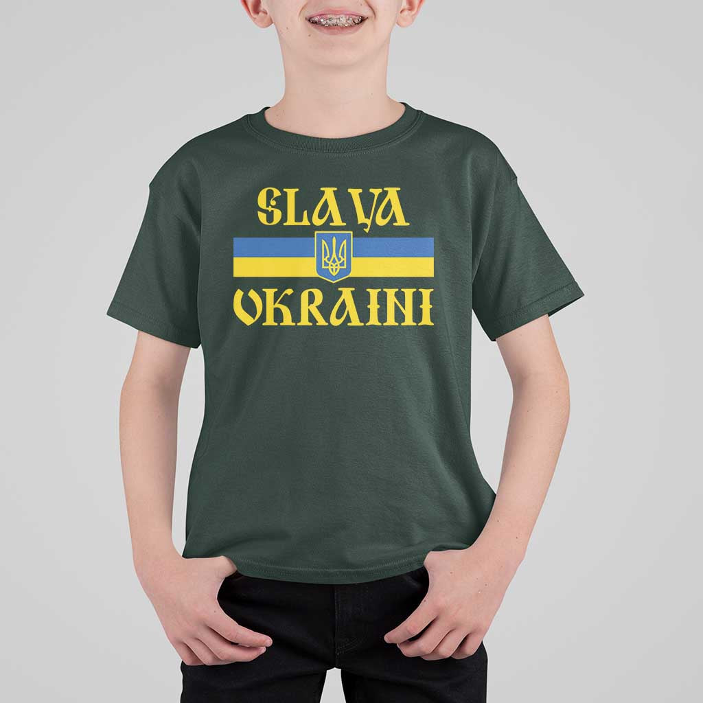 Ukraine Pride Slava Ukraini T Shirt For Kid Vintage Ukrainian Flag
