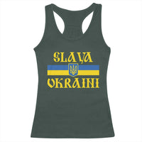 Ukraine Pride Slava Ukraini Racerback Tank Top Vintage Ukrainian Flag