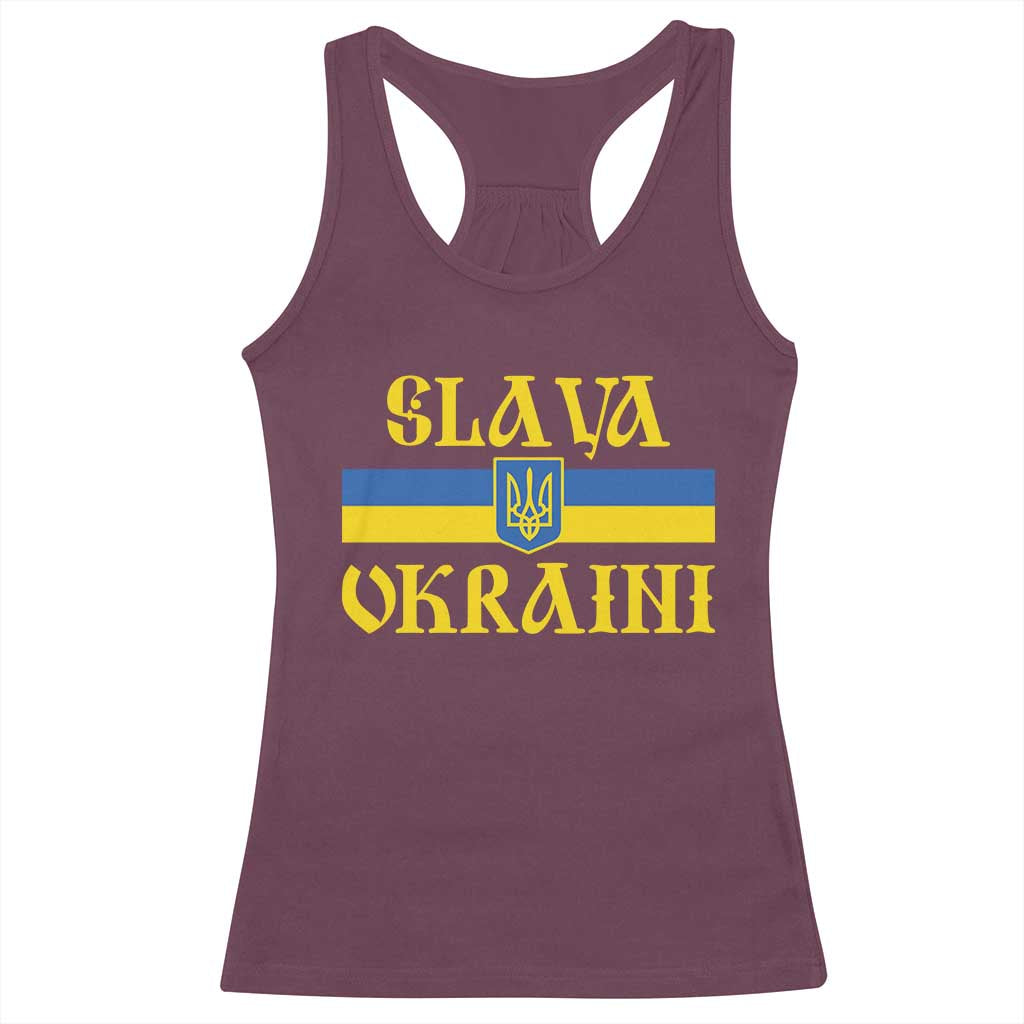 Ukraine Pride Slava Ukraini Racerback Tank Top Vintage Ukrainian Flag