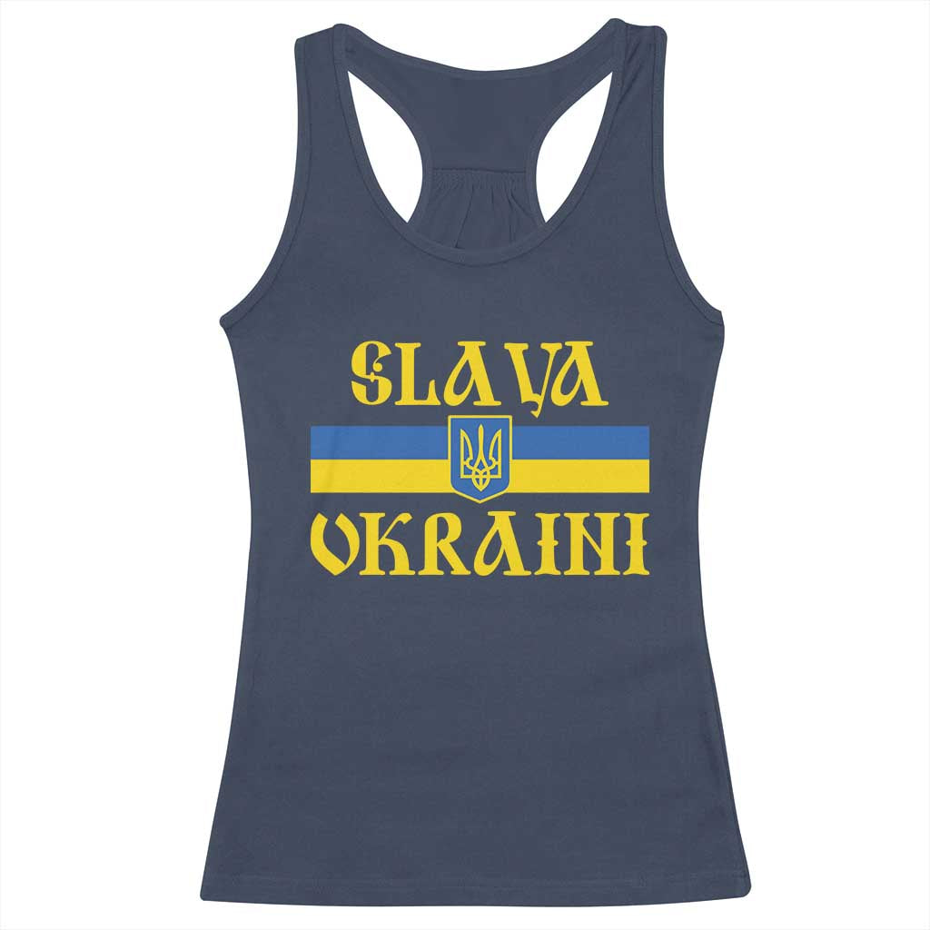 Ukraine Pride Slava Ukraini Racerback Tank Top Vintage Ukrainian Flag